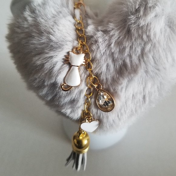 Heart Pom Pom Keychain with Charms - Picture 2 of 5